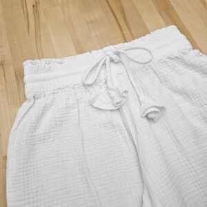 Joie Pants Womens LARGE L White Gauze Wide Leg Split Hem Drawstring Beach Boho